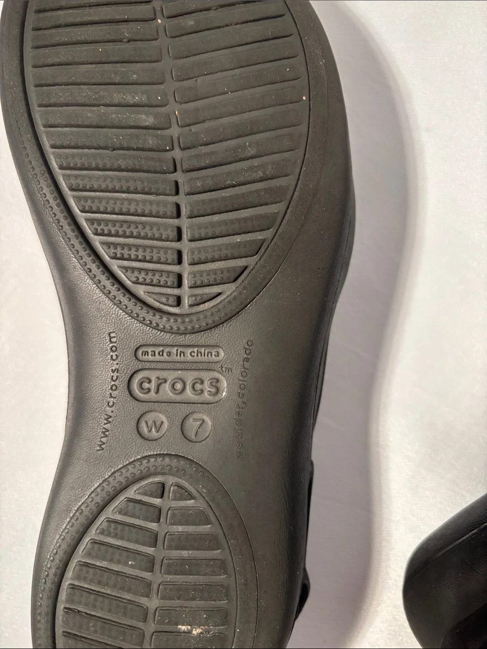 CROCS Women's Black Slingback Flats with Perforated Toe
